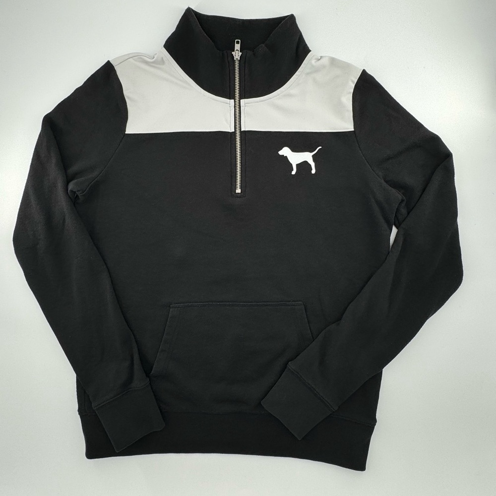 PINK Victoria’s Secret 1/4 Zip Sweatshirt with Kangaroo Pockets